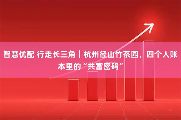 智慧优配 行走长三角｜杭州径山竹茶园，四个人账本里的“共富密码”